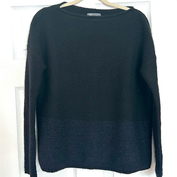 Vince Sweaters - Vince Black Blue Color Block Roll Neck Wool Silk Cashmere Sweater Size Small